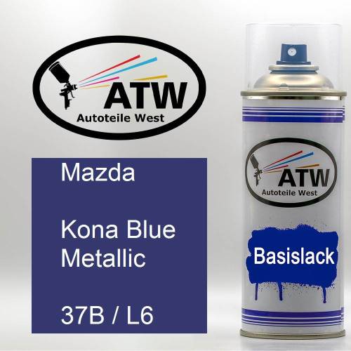 Mazda, Kona Blue Metallic, 37B / L6: 400ml Sprühdose, von ATW Autoteile West.